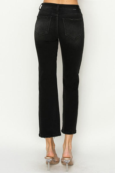 HR RELAXED STRAIGHT BLACK JEANS BY RISEN