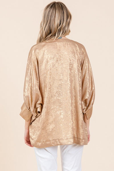 GRACEY METALLIC TOP - GOLD