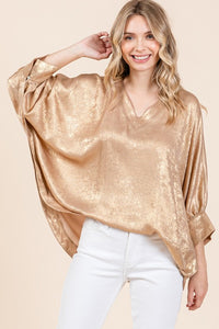 GRACEY METALLIC TOP - GOLD