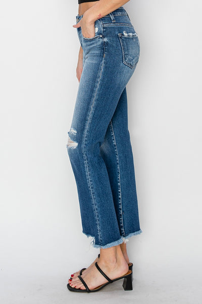 MR ANKLE STRAIGHT FRAY STEP HEM JEANS BY RISEN