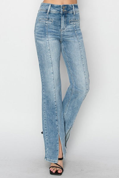 HR ANKLE STRAIGHT FRONT SLIT JEAN BY RISEN