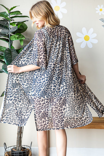 LEOPARD MESH DUSTER- REG/CURVY