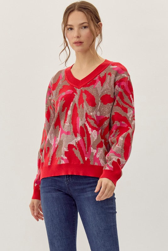 HOLIDAY CHEER SWEATER - RED