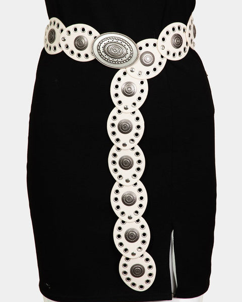 OVAL FAUX LEATHER DROP BELT- 2 COLORS - Salty Lime Boutique