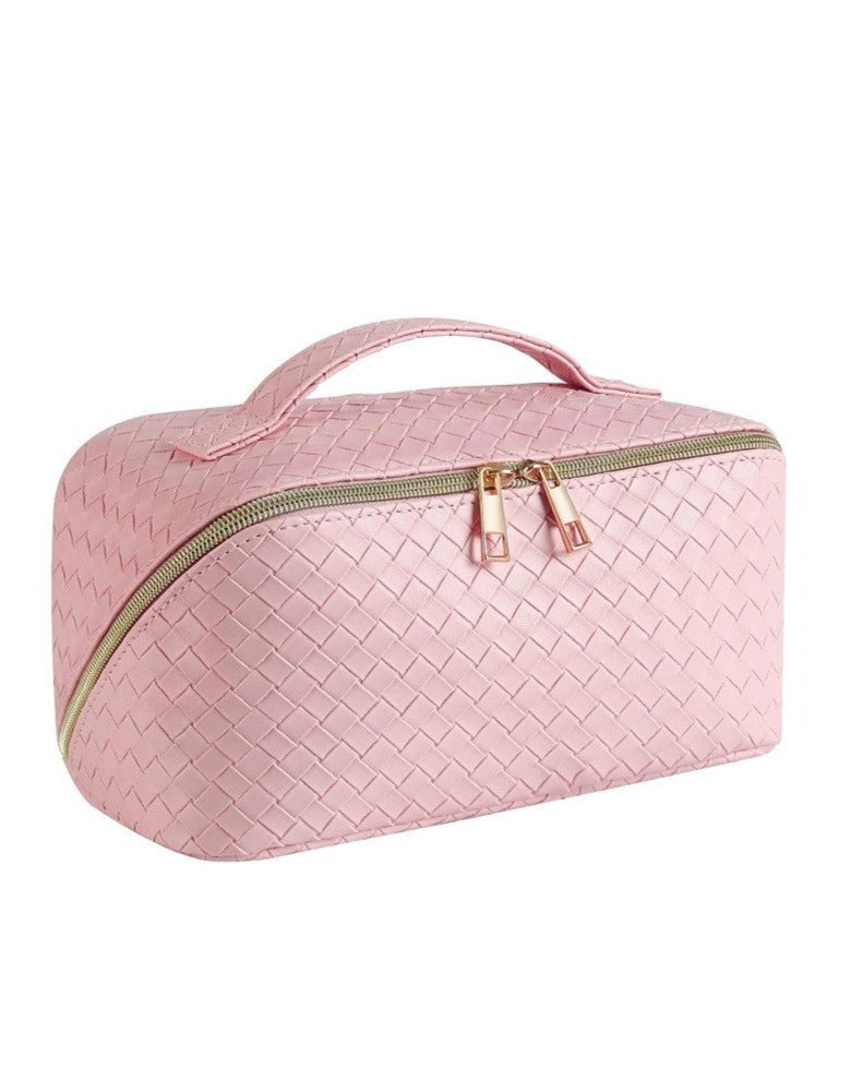 WOVEN COSMETIC TRAVEL BAG - 3 COLORS