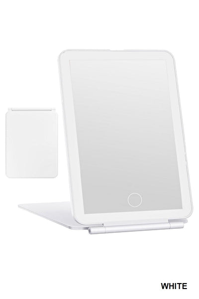 RECHARGEABLE TRAVEL MAKEUP MIRROR - 2 COLORS