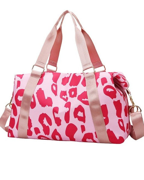 TAKE ME AWAY LEOPARD PRINT DUFFLE BAG - 2 COLORS