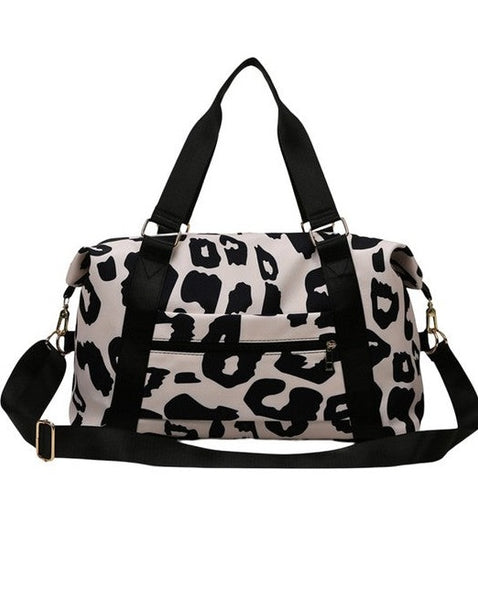 TAKE ME AWAY LEOPARD PRINT DUFFLE BAG - 2 COLORS