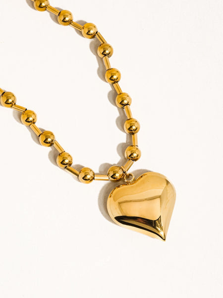 PARIS GOLD NON-TARNISH HEART CHAIN NECKLACE