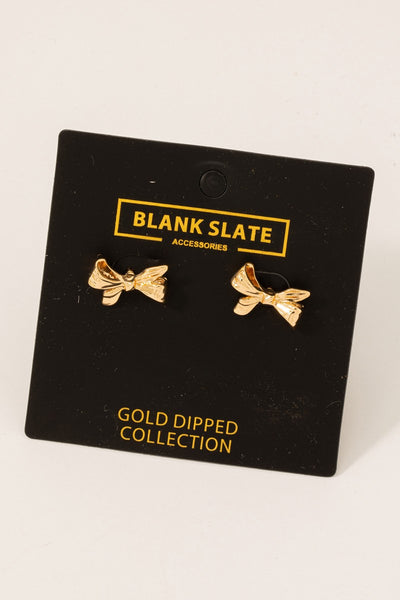 BOW STUD EARRINGS - GOLD