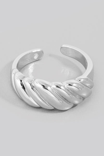 OPEN CROISSANT RING - SILVER