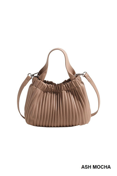 CROSSBODY SHOULDER BUCKET BAG - MOCHA