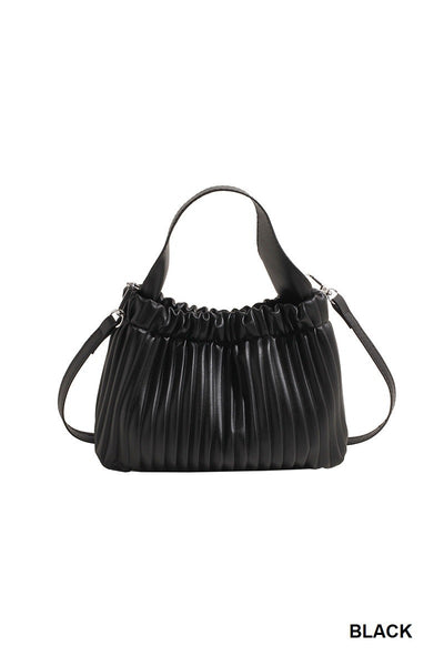 CROSSBODY SHOULDER BUCKET BAG - BLACK