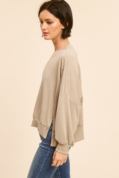 SCUBA LOUNGE TOP - TAUPE