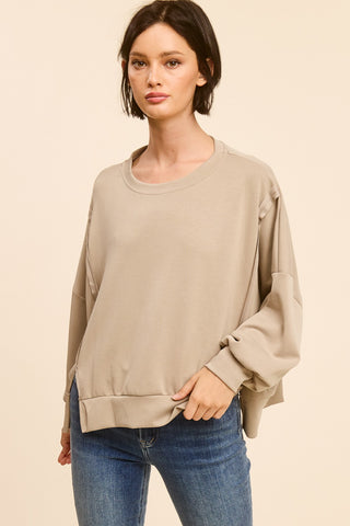 SCUBA LOUNGE TOP - TAUPE