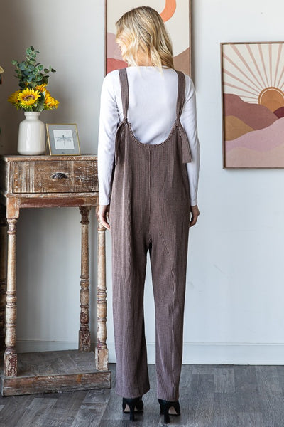 ROMA  RIBBED JUMPSUITS - BROWN