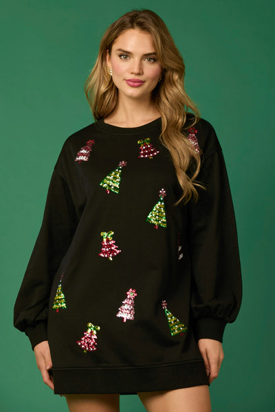 CHRISTMAS TREE SEQUIN DRESS