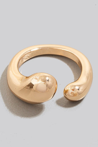 ROUND TEAR WRAP AROUND BAND RING - GOLD