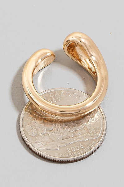 ROUND TEAR WRAP AROUND BAND RING - GOLD