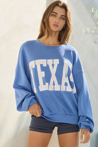 NEW - TEXAS BUTTERY SOFT SCUBA SWEATSHIRT - DENIM