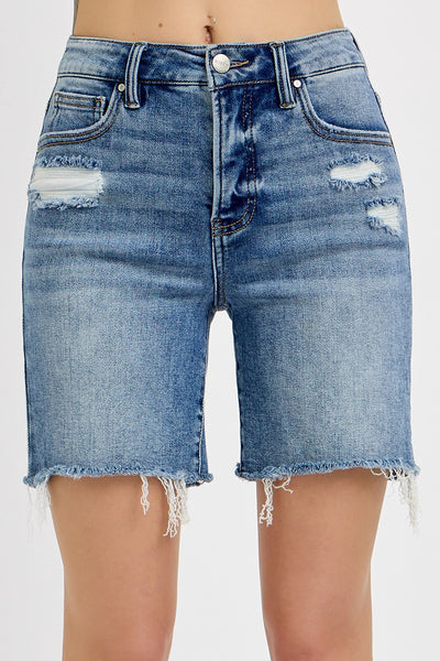TUMMY CONTROL - HIGH RISE LOOSE FIT - MID LENGTH SHORTS BY RISEN REG/CURVY