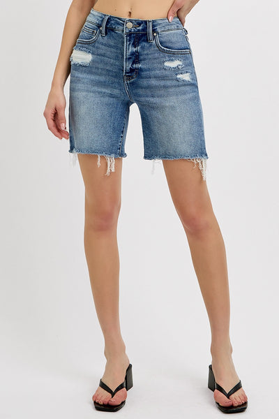 TUMMY CONTROL - HIGH RISE LOOSE FIT - MID LENGTH SHORTS BY RISEN REG/CURVY