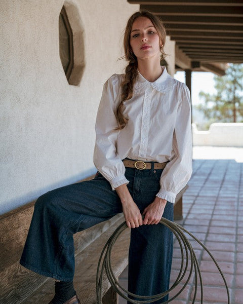 Harper Button Down Top- Off White