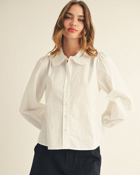 Harper Button Down Top- Off White