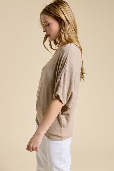 WREN TOP- TAUPE