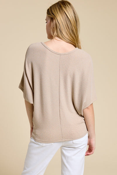 WREN TOP- TAUPE