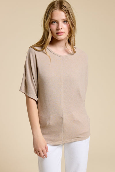 WREN TOP- TAUPE