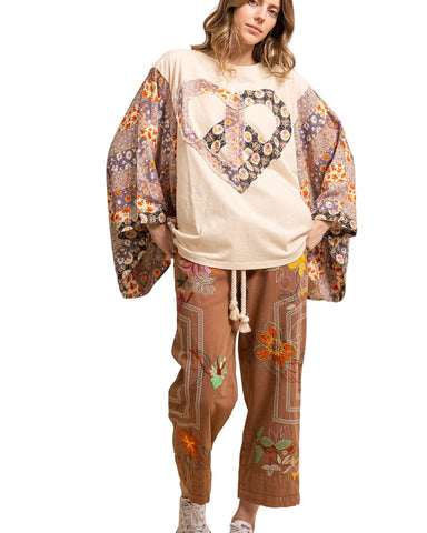 HEART PEACE SIGN PATCH TOP