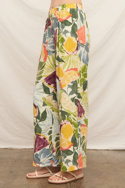 ELASTIC WAIST PANTS - MULTI - Salty Lime Boutique