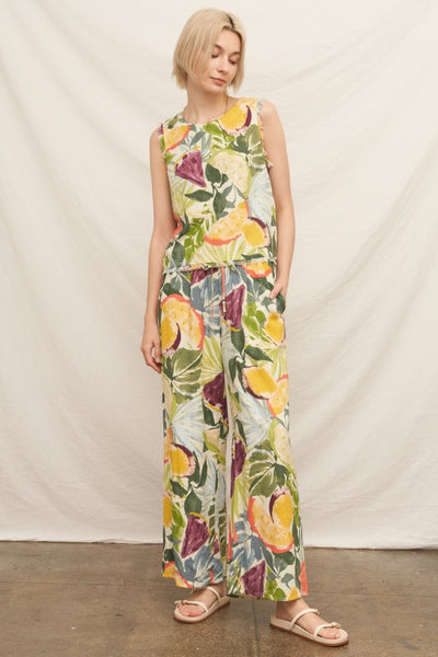 ELASTIC WAIST PANTS - MULTI - Salty Lime Boutique