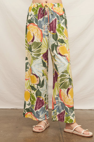 ELASTIC WAIST PANTS - MULTI - Salty Lime Boutique