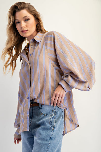 DONNA TOP BY EASEL - MUSHROOM