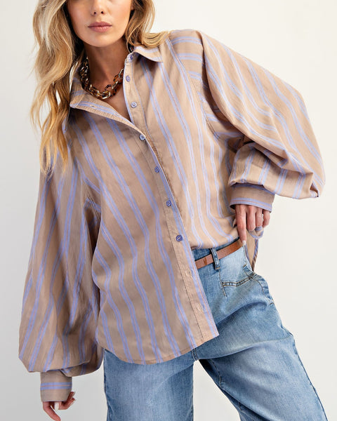 DONNA TOP BY EASEL - MUSHROOM