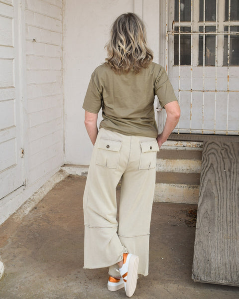 MINERAL WASHED TERRY KNIT PANT - GRAY