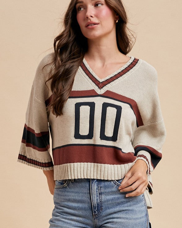 VARSITY SWEATER - CREAM