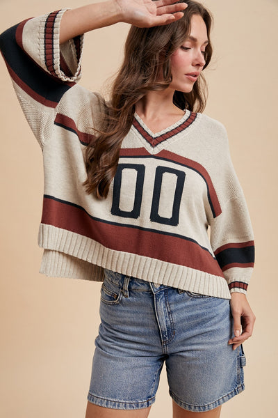 VARSITY SWEATER - CREAM