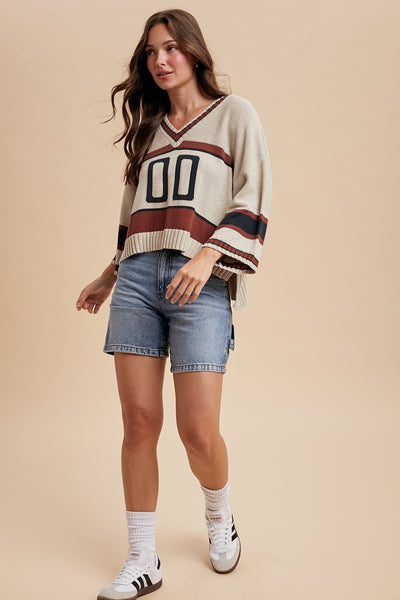 VARSITY SWEATER - CREAM