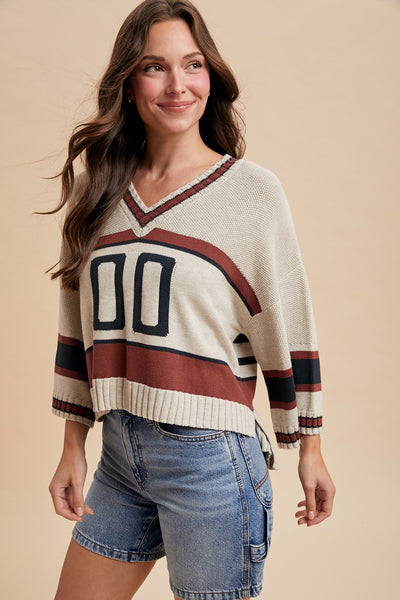 VARSITY SWEATER - CREAM