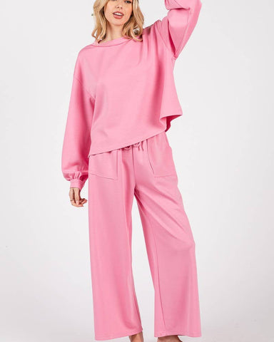 DEMI TOP AND PANT SET -  PINK