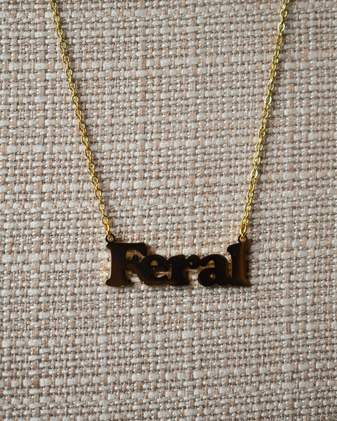 FERAL SCRIPT NECKLACE - GOLD