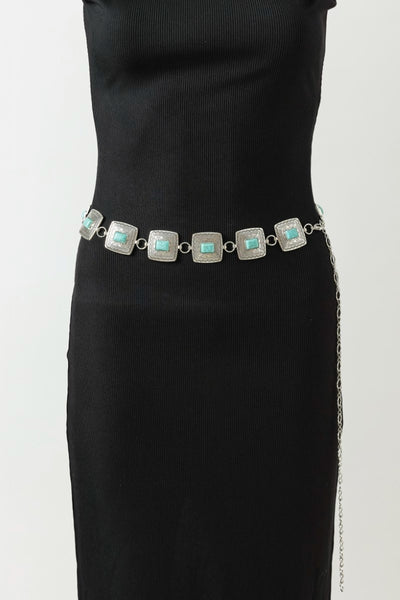 WESTERN SQUARE CONCHO BELT - 2 COLORS GOLD/SILVER - Salty Lime Boutique