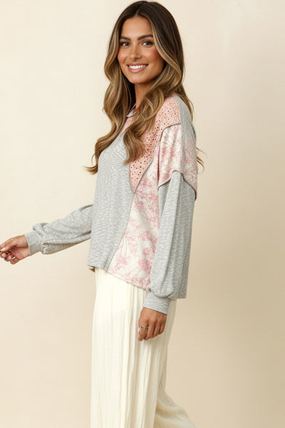 GINA TOP- GRAY