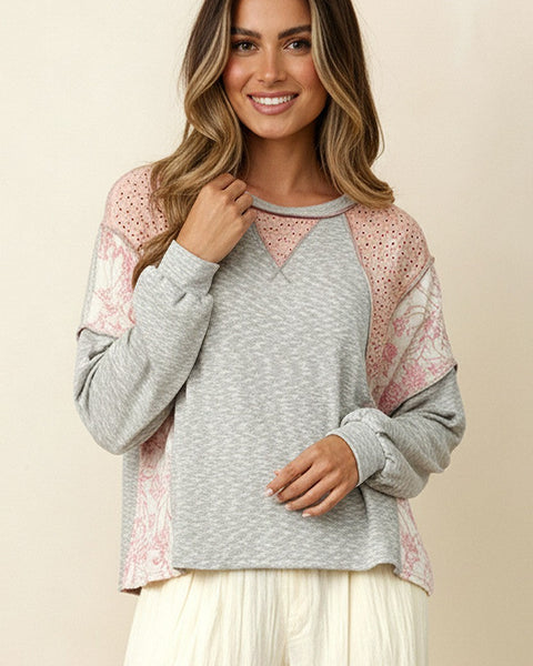 GINA TOP- GRAY