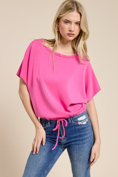 SCUBA SHORT SLEEVE TOP - FUCHSIA - Salty Lime Boutique