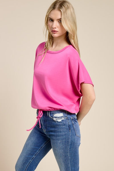 SCUBA SHORT SLEEVE TOP - FUCHSIA - Salty Lime Boutique
