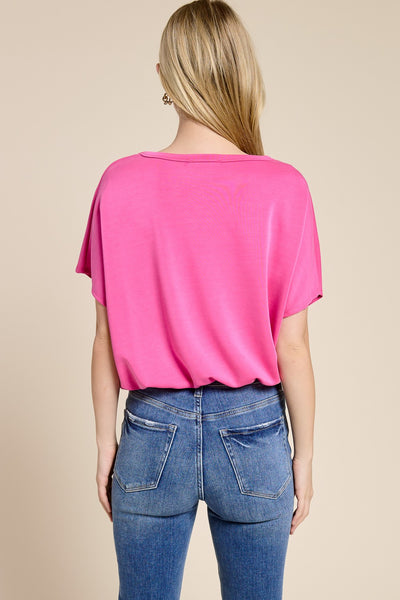 SCUBA SHORT SLEEVE TOP - FUCHSIA - Salty Lime Boutique